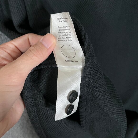 Outerknown Blanket Shirt Heavy Flannel Organic Cotton - Men's Size L - Black - Picture 5 of 9